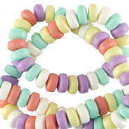 Polymer beads rondelle 7mm - Multicolour pastel